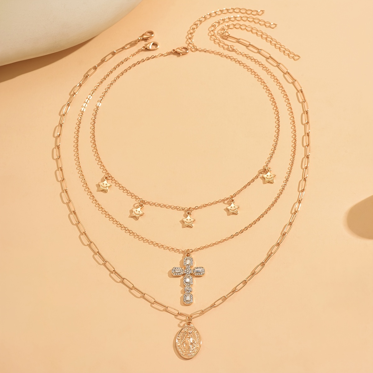 3pcs Vintage Star Layered Choker Necklace Set
